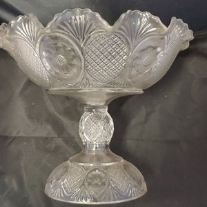 Vintage pressed glass compote